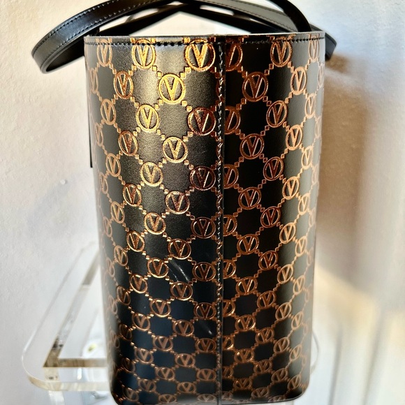 Valentino Black and Brown Logo Tote - Picture 7 of 11